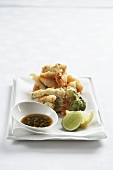 Tempura with vegetables and prawns
