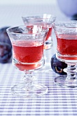 Glasses of plum schnapps
