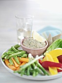 Baba ghanoush with vegetables for dipping