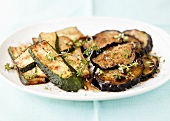 Fried courgettes and aubergines with thyme