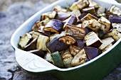 Oven-roasted courgettes and aubergines