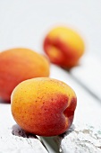 Three apricots on garden chair