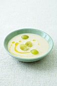 Cold almond soup with grapes