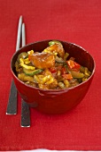 Fried diced redfish with sweet and sour vegetables