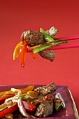 Stir-fried beef and peppers