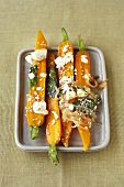 Carrots with melted feta topping