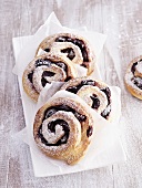 Cherry Danishes with icing sugar