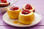 Apples stuffed with strawberry jam, rum & cinnamon, Venezuela