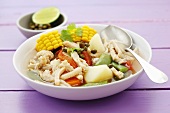 Tripe soup with beans and vegetables, Colombia