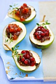 Pears stuffed with rowanberry and cranberry jam