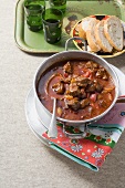 Beef goulash with peppers