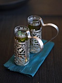 Peppermint tea in Middle Eastern glasses