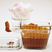 Chocolate fondue with marshmallows
