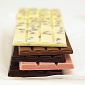 Chocolate bars with different flavours