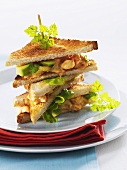 Club-Sandwich mit Crevetten