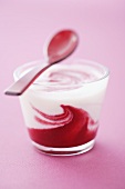 Yoghurt with cranberry puree