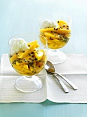 Mango and passion fruit salad