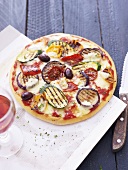 Grilled vegetable pizza