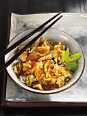 Stir-fried pork fillet with Chinese cabbage (Asia)