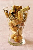 Champagne corks in a glass