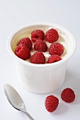 Yoghurt with fresh raspberries