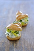 Profiteroles filled with quark and chives