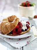 Croissant with berries