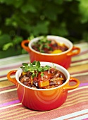 Vegetable chilli with sausage