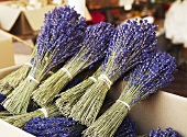 Bunches of dried lavender from Provence in a box