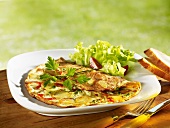 Peasant's omelette with lettuce