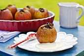 Baked apples with custard