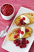French toast with raspberries and mascarpone