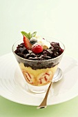 Berry trifle in a glass