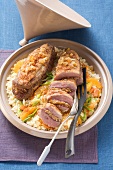 Stuffed duck breast with orange couscous