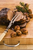 Roast beef with chestnuts