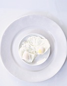 Poached eggs from above