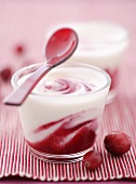 Yoghurt with cranberry sauce