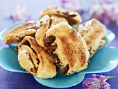 Yeasted pastries with chocolate and orange filling