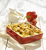 Lasagne with croutons