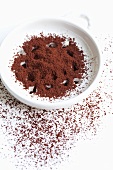 Cocoa powder in a dish
