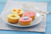 Cupcakes with coloured icing