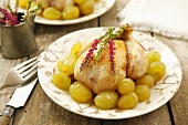 Poussin with grapes
