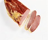 Smoked duck breast, partly sliced