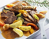 Mixed meat and vegetable platter