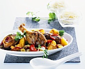 Chicken pieces with vegetables