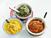 Red, green and yellow chilli paste