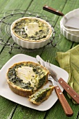 Spinach and fish quiches