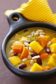 Pumpkin, carrot and bean soup