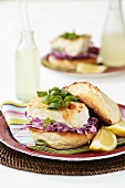 Fishburger with coleslaw