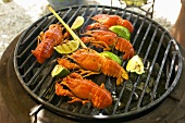 Grilled crayfish with limes